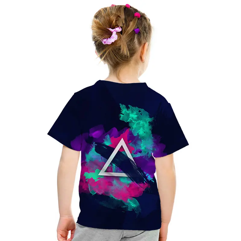 3D Parent-child outfit T-shirt Cool water football field in summer tops Tee boys and girls casual clothing streetwear Full Size