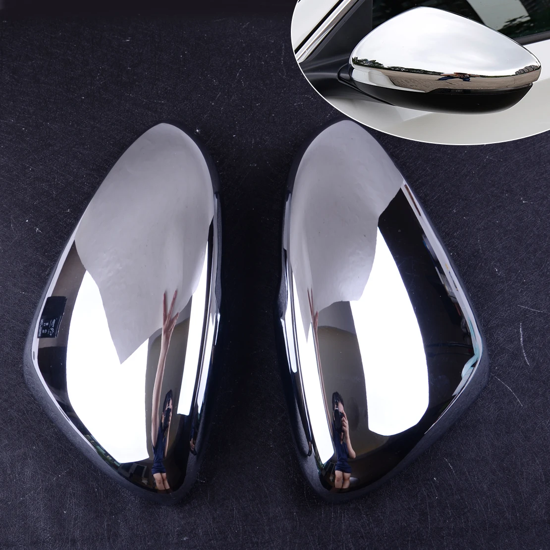 

DWCX 2PCS ABS Chrome Side Mirror Cover Trim Molding Cap Fit for Honda Accord 2018 2019