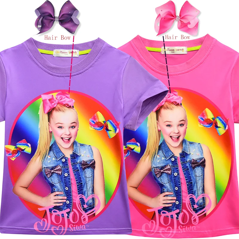 Футболки JOJO SIWA для девочек летняя футболка с коротким рукавом детей маленьких