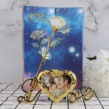 

24K Gold Foil Gold Glow Rose Artificial Flower Decoration For Home Party Ornament/artificial flower