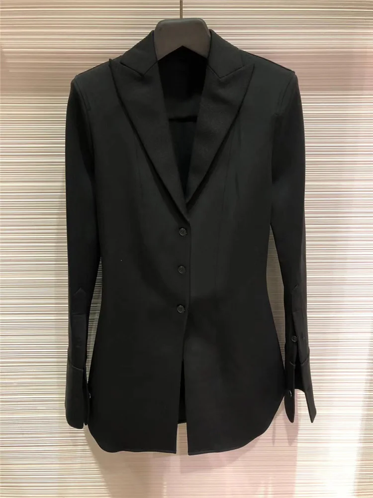 

2021 Women's Coat Autumn and Winter New Slim Temperament Small Suit Three Buttons Decorated Handsome Jacket Women