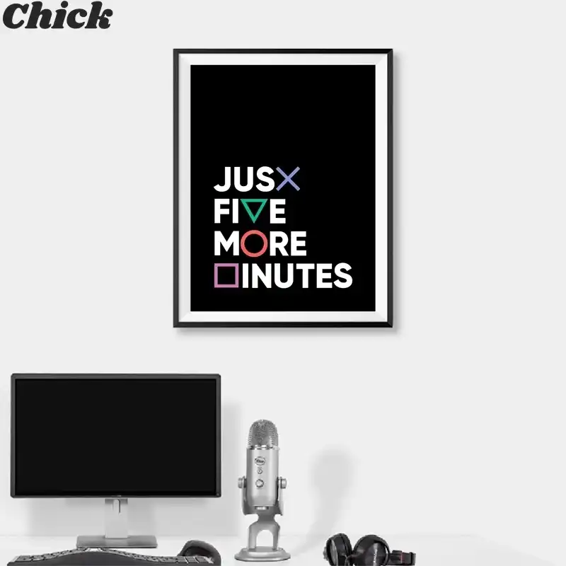 現代プレーヤーゲームオタク壁アートプリントボタンわずか5分かかりポスターキャンバス塗装ゲームルームルーム装飾画 絵画 書道 Aliexpress