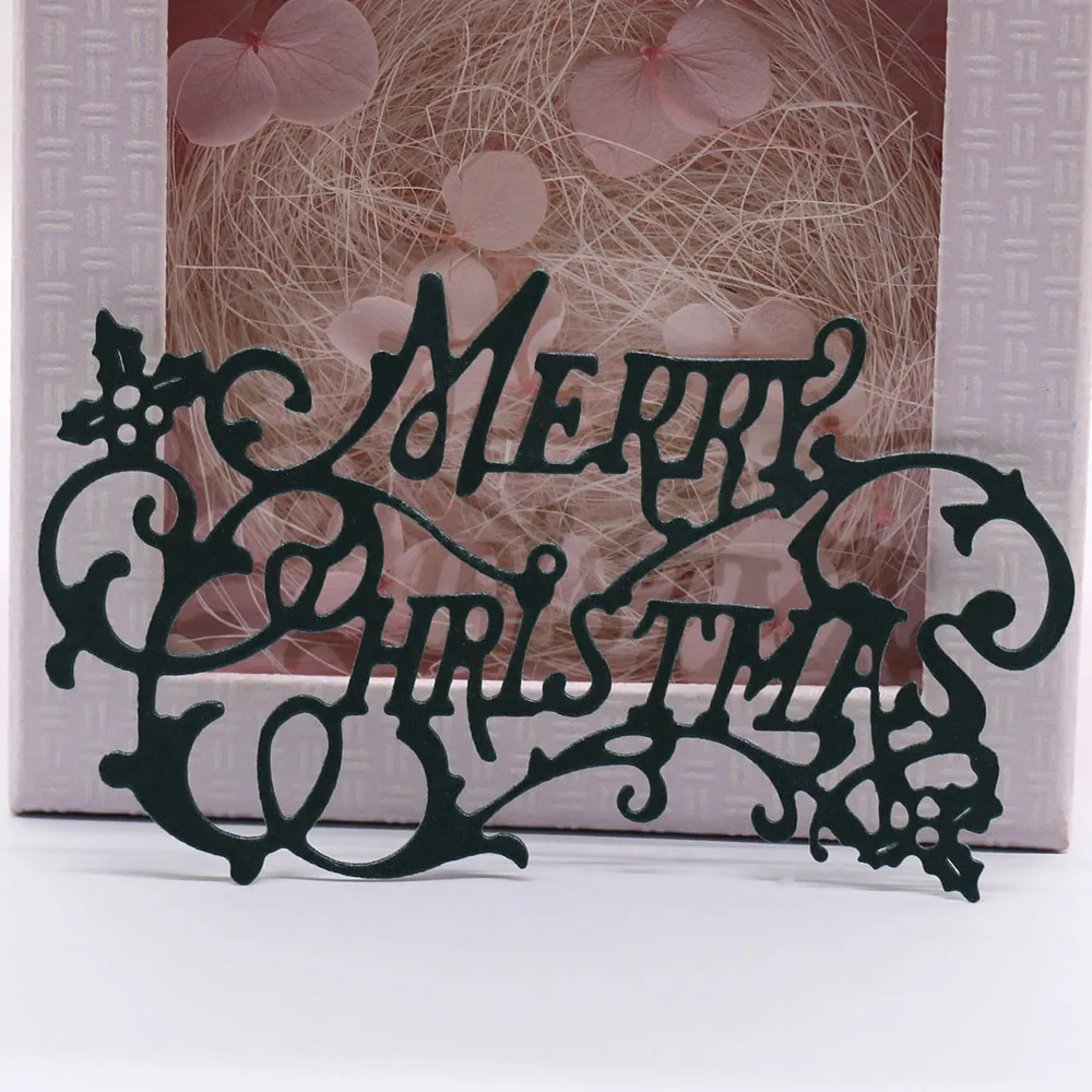 Металлические Вырубные штампы Merry christmas альбом для скрапбукинга рождественские
