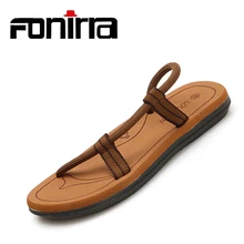 FONIRRA; мужская летняя пляжная обувь в римском стиле; Вьетнамки; слипоны на плоской подошве; шлепанцы; мужская повседневная обувь; дышащие сандалии-гладиаторы; коллекция 380 года