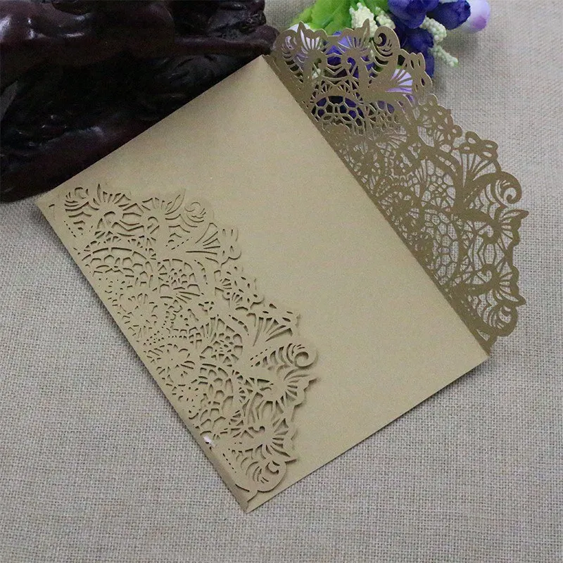DJ 10PCS/set DIY Pops Cards Romantic Wedding Invitations Vertical Laser Cut Heart Invitations Cards Kits Birthday Wedding Tools H1 - Цвет: DJ