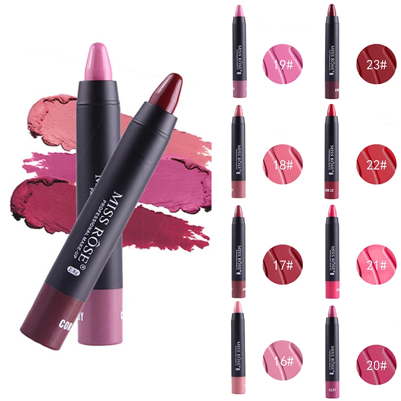 

MISS ROSE Vitamin Matte Lipstick Pencils Matte Cosmetics Lip Nude Beauty Women Makeup Long Lasting Waterproof Lip Lipstick Sexy