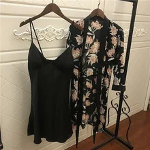 Комплект халатов, Женский комплект кимоно, сексуальное ночное белье, комплект нижнего белья с халатиком, женская ночная одежда, комплект женской одежды для сна