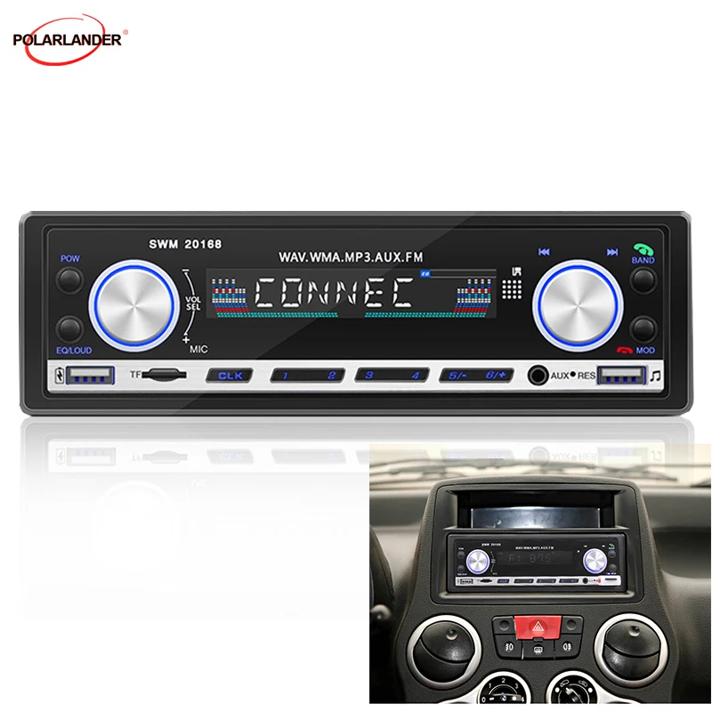 

Автомобильный радиоприемник 1 Din, mp3-плеер, Bluetooth, система громкой связи, двойная система вызова, 2 USB-порта, поддержка TF-карты, AUX, FM, модель 20168
