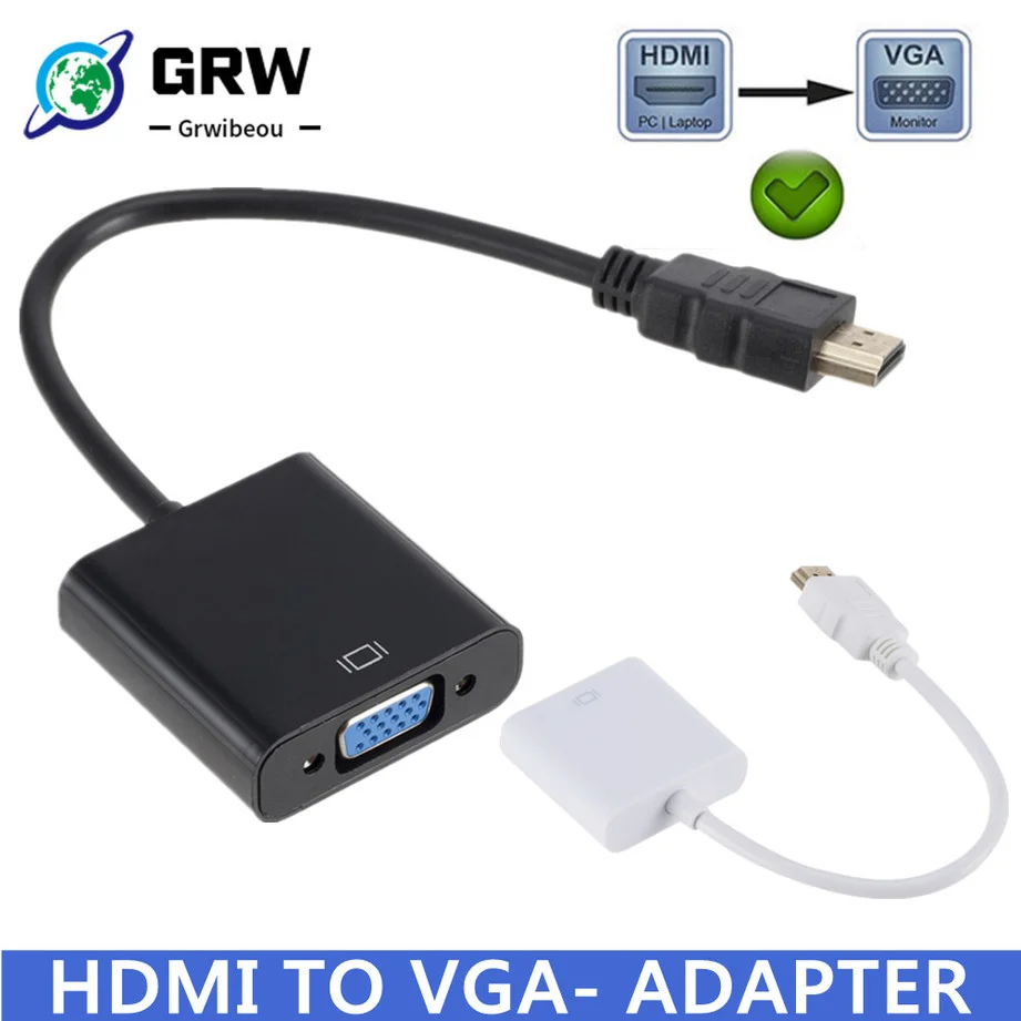 GRWIBEOU HDMI 케이블, VGA 어댑터와 호환 가능, 디지털 비디오 오디오 컨버터, 1080p, Xbox 360 PS3