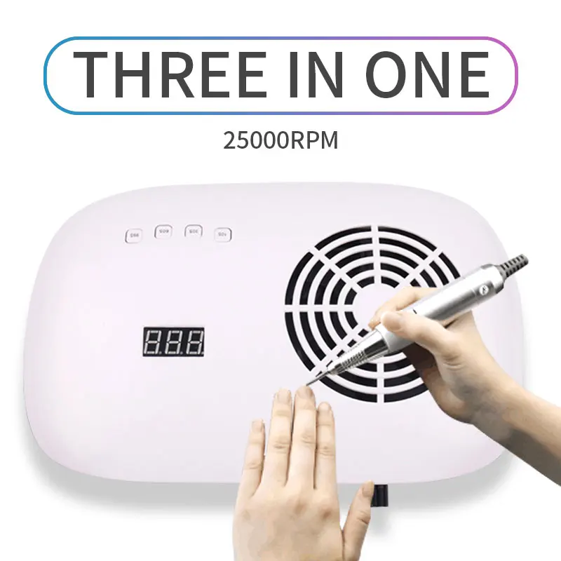 

25000RPM Nail Drill Nail Multifunctional Manicure Machine 3 IN 1 UV Lamp For Nail Dryer Nail Vacuum With Filter Art Equipment