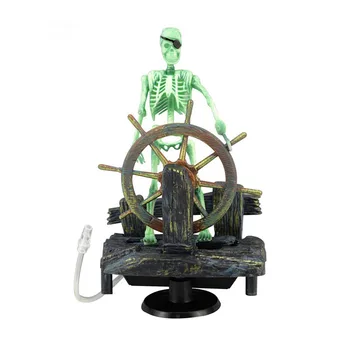 

2020 New Action-Aquarium Ornament Skeleton Pirate Captain Fish Tank