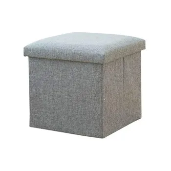 

Cotton And Linen Storage Stool Reinforcement Shoe Bench Can Sit People Storage Box Folding Storage Stool Sofa Stool