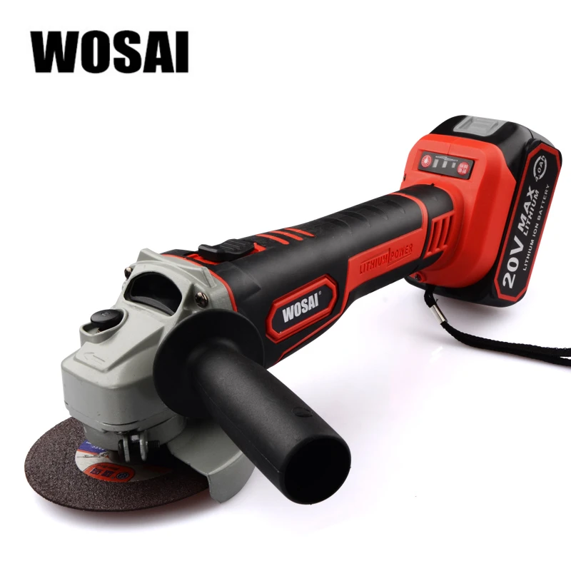 WOSAI Brushless Angle Grinder 20V Lithium-Ion Grinding Machine Cordless Electric Grinder Polishing Cutting Power Tools
