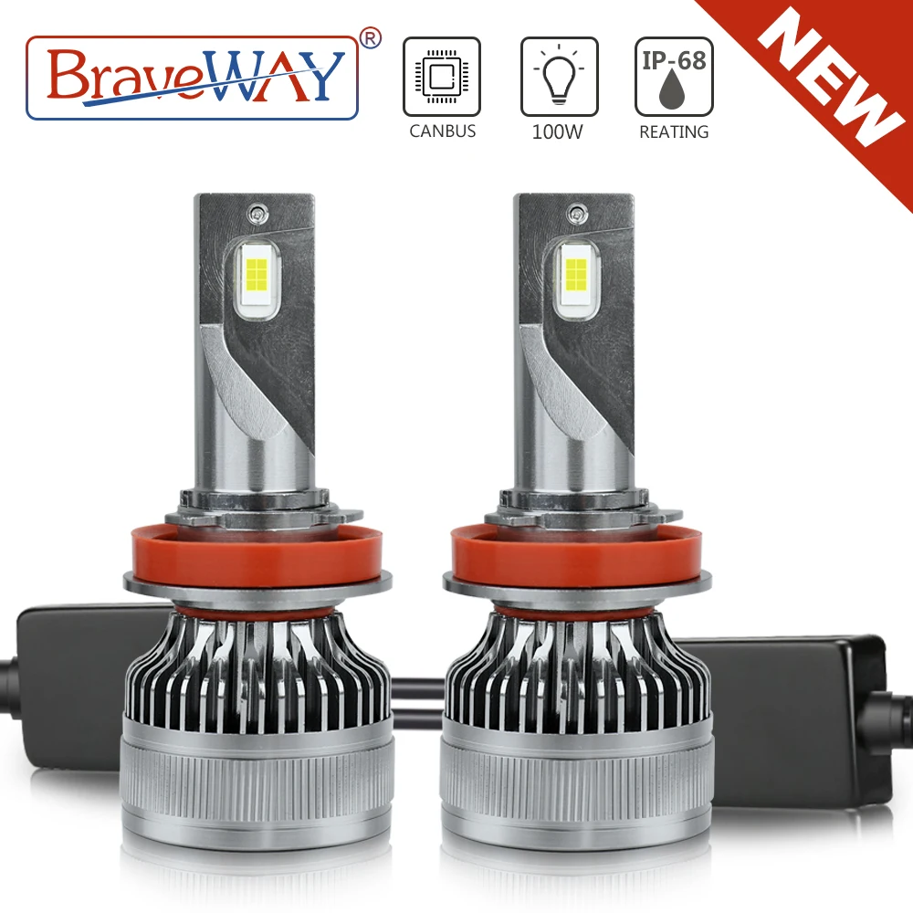 BraveWAY [2021 NEW] H1 H4 LED H7 H11 Headlight Bulbs HB3/9005 HB4/9006 H7 LED