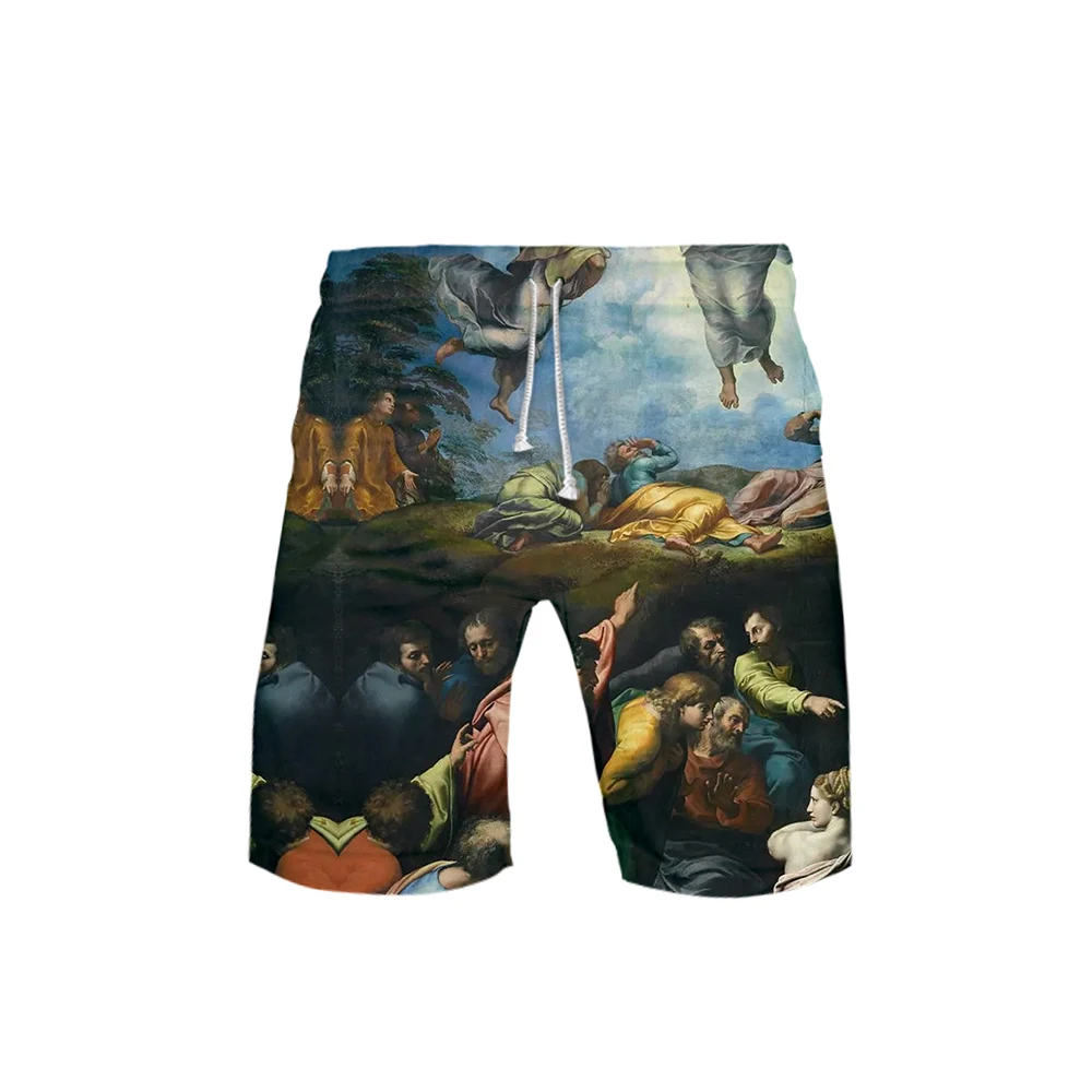 2019 New Shorts Man Hot Sale Casual  Shorts World famous painting art Homme Quality Bottoms Elastic Waist Fashion Brand