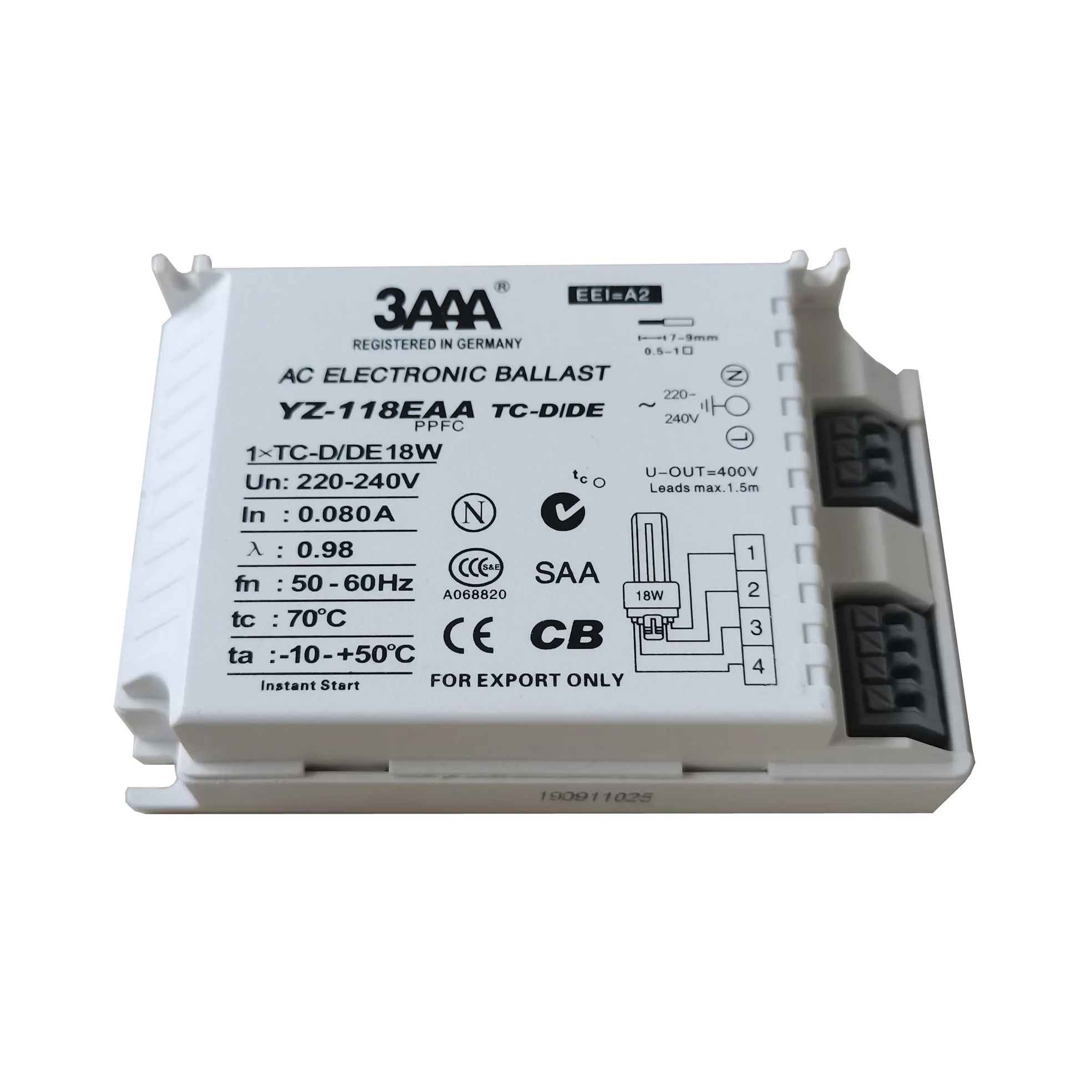 

3AAA YZ-118EAA YZ-126EAA YZ-140EAA YZ-155EAA AC Electronic Ballast Instant Start Fluorescent Lamp Electronic Ballasts 220-240V