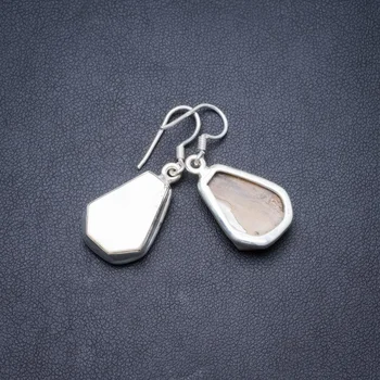 

Natural Mother Of Pearl Handmade Unique 925 Sterling Silver Earrings 1.5" Y2528