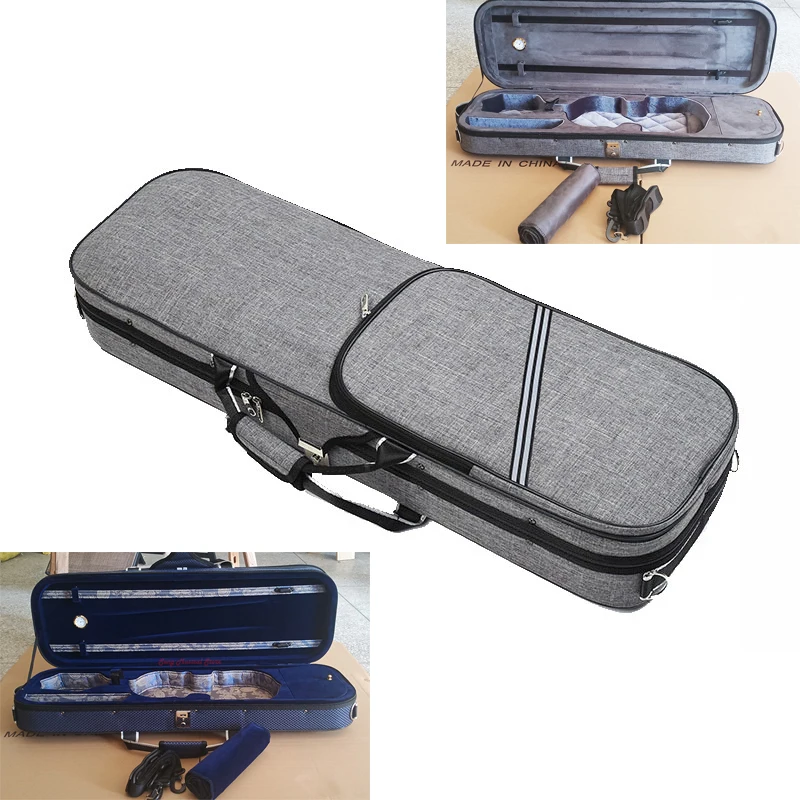 Fastshipping 4/4 3/4 Violin case Super soft velvet inside Square Box Square Box Violin Square Case