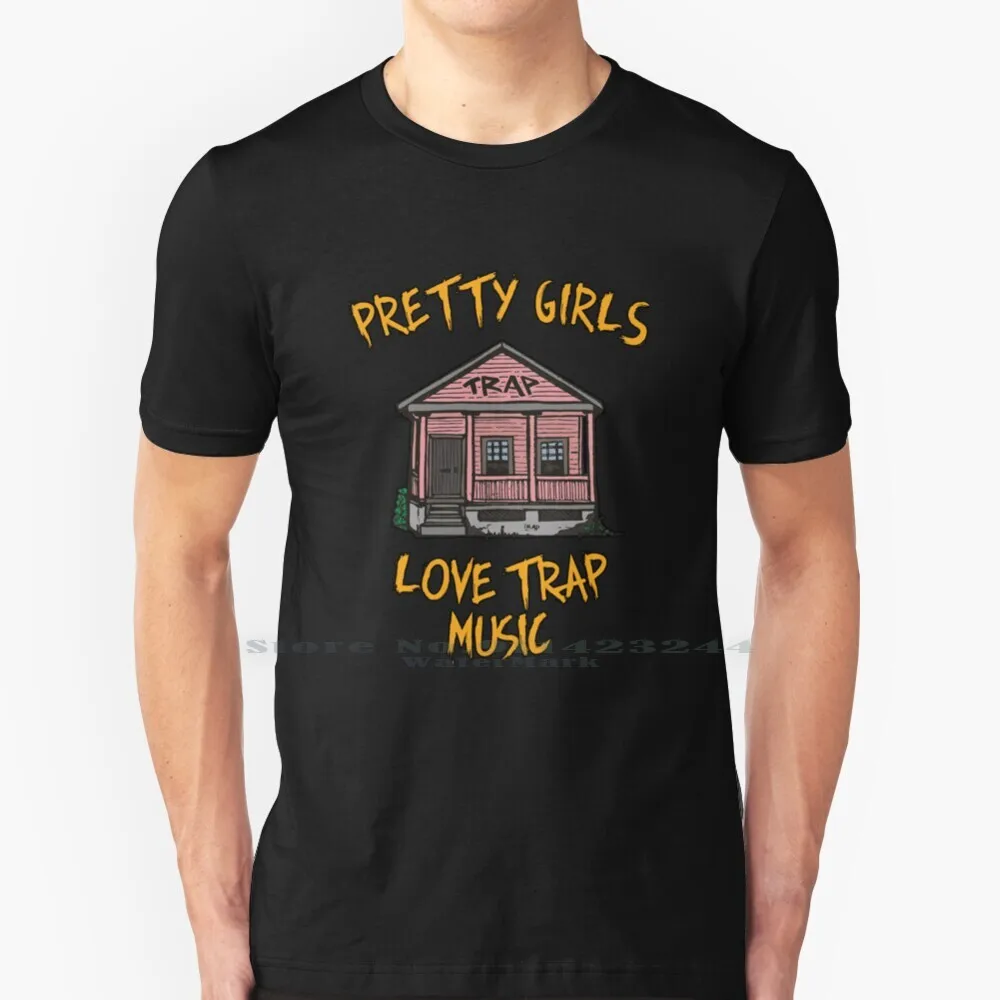 Музыкальная футболка Pretty Girls Love Trap 100% чистый хлопок 2 канала рэп хип-хоп Кендрик