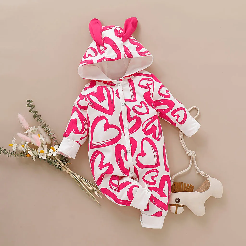 

Infant Newborn Baby Boys Clothing Girls Heart Cartoon Hooded Romper Jumpsuit Outfits New Year Costume MuqGew Overall 2019