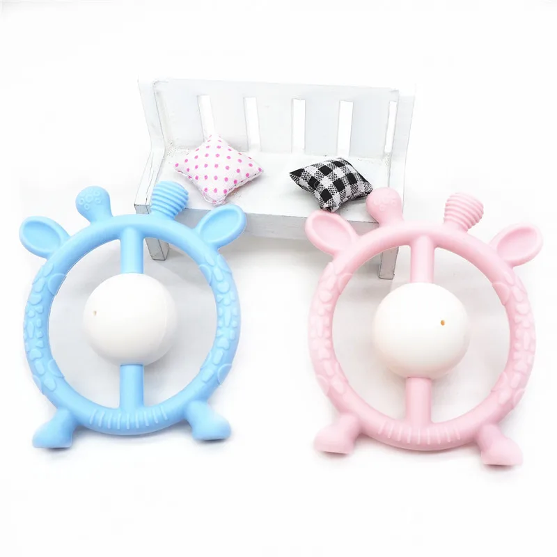 

Chengkai 10PCS Giraffe Silicone Rattles Teether DIY Infant Baby Nursing Teething Jewelry Fawn Animal Toy