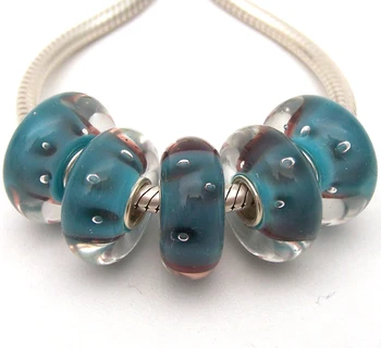 

JGWGT 2132 5X 100% Authenticity S925 Sterling Silver Beads Murano Glass beads Fit European Charms Bracelet diy jewelry Lampwork