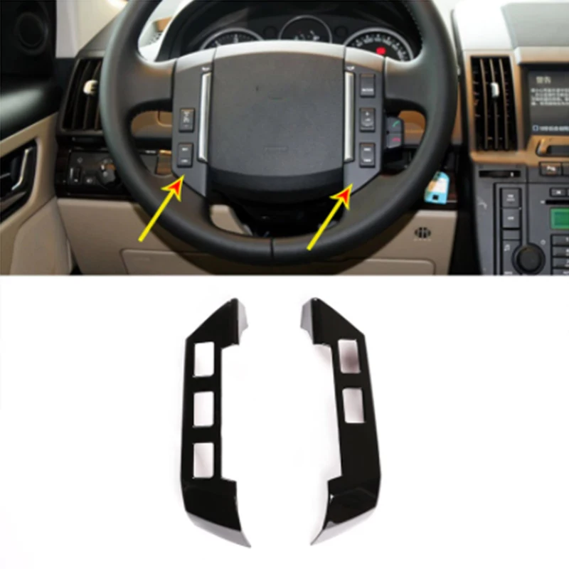 

ABS Car Steering Wheel Cover Trim Stickers for Land Rover Discovery 3 LR3 2004-2009 Freelander 2 2007-2012 Car Accessories