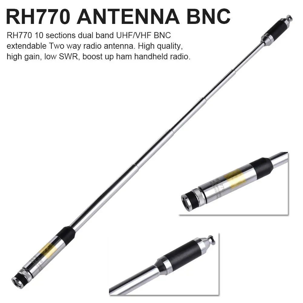 RH770 Антенна BNC рация антенна 144/430 МГц 3 0/5.5dBi 20 Вт телескопическая HT/сканер|Запчасти