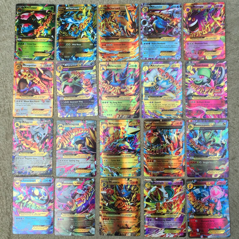 60 шт./компл. аниме TAKARA TOMY карты английский Покемон Carte Mega GX MEGA Engery боевая игра