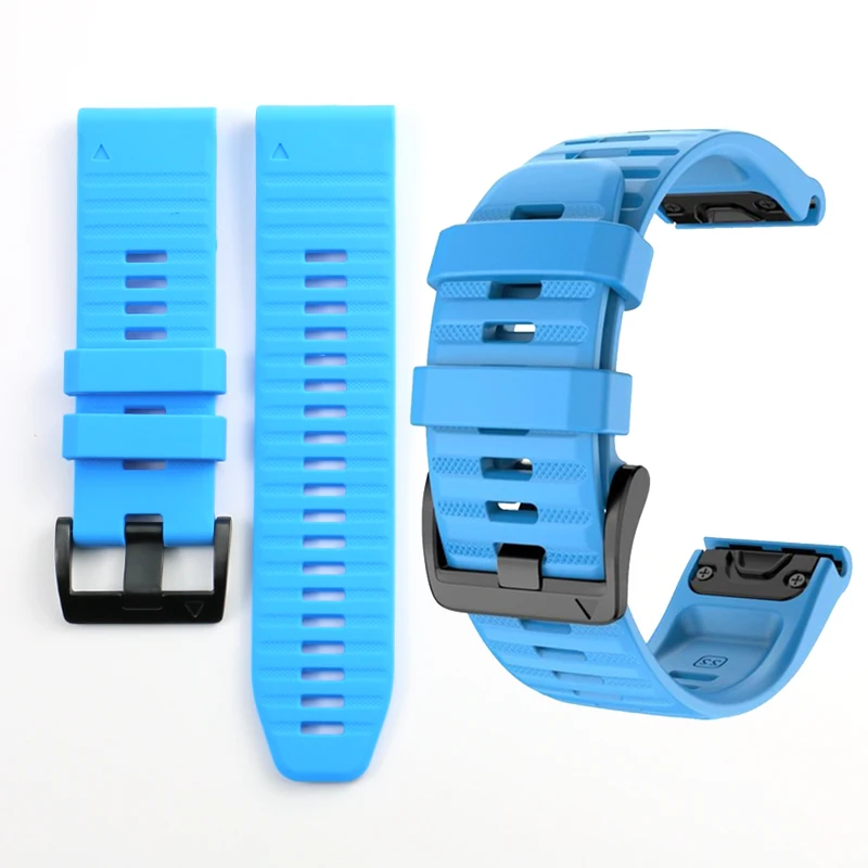 Наружный спортивный ремешок для Garmin fenix6/6x pro ремешок для часов-аксессуары 22 26 мм силиконовый резиновый ремешок для часов - Цвет ремешка: sky blue