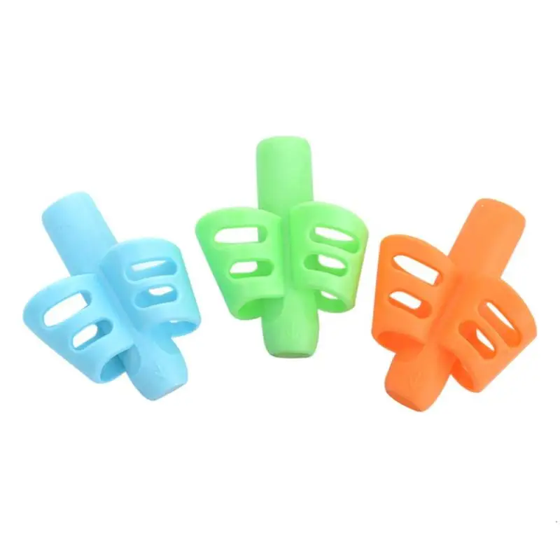 

3pcs Children Writing Pencil Pan Holder Kids Learning Practise Silicone Pen Aid Grip Posture Correction Device for Students