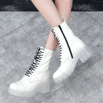 

AIYUQI Martin Boots Ladies 2020 Autumn New Genuine Leather Women's Short Boots Crystal Transparent Bottom Women's Boots Single