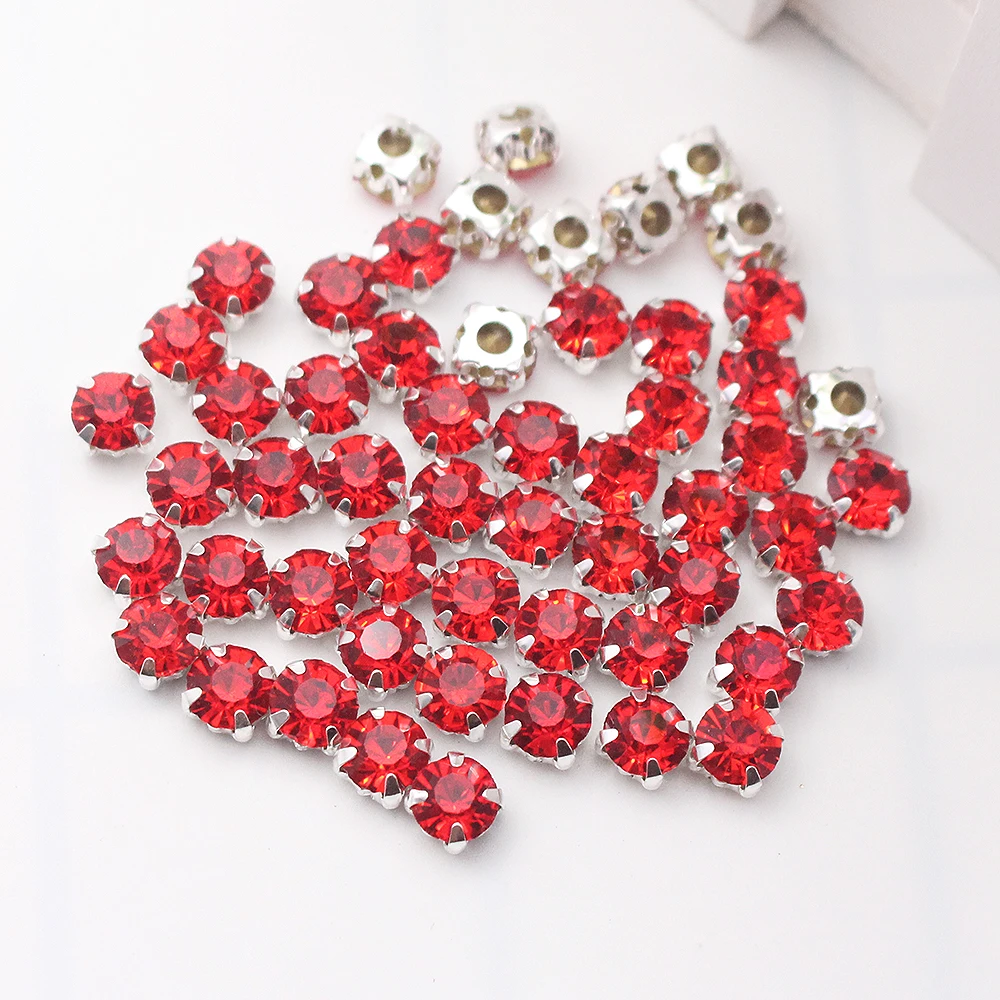 Sew On 3mm Rhinestones (Clear with Silver Setting / 100pcs) Sewing