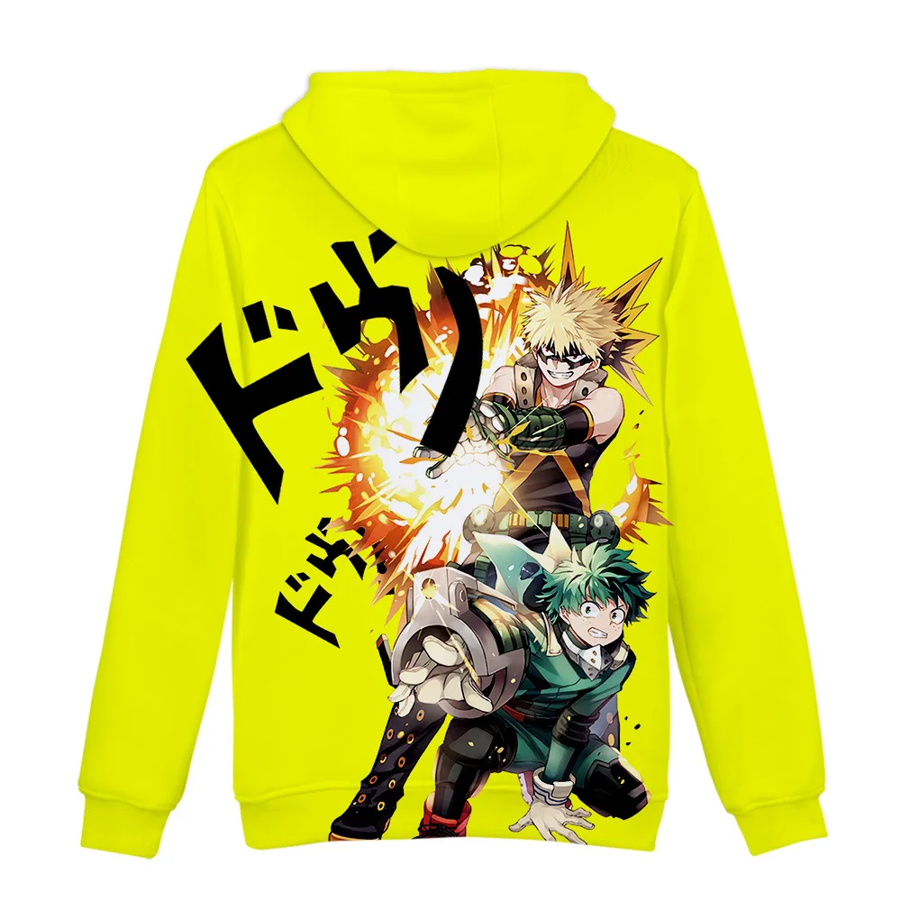 My Hero Academia 2T-16T Teenager Boys Girls Hoodie Sweatshirt 3D Printed Harajuku Cartoon Hoody Cosplay Costume Sportswear Coats hoodie black kid