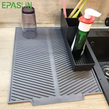 Prato quadrado de silicone esteira de secagem resistente ao calor de drenagem utensílios de mesa dishwaser almofada durável louça mesa esteira placemat