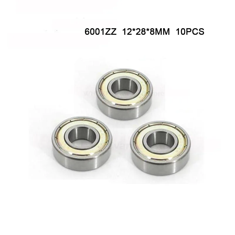 

10pcs High-quality excellent ABEC-1 6001ZZ 6001zz 6001Z 6001Z deep groove ball bearing 12*28*8mm 6001zz bearing 6001 bearing