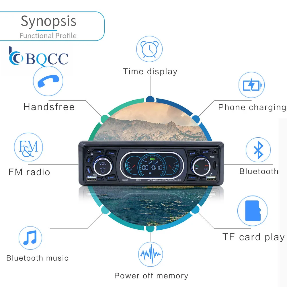 Автомагнитола 1 Din стерео аудио Bluetooth кассетный плеер 8809 дистанционное управление