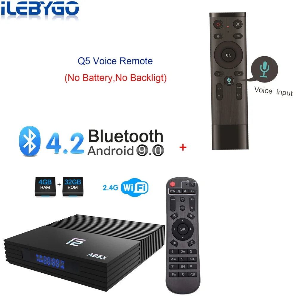 Android 9,0 tv Box A95X F2 4 Гб ram 32 ГБ rom Amlogic S905X2 четырехъядерный BT 4,2 WiFi 2,4G поддержка 4K 3D USB 3,0 HDMI Smart tv Box - Color: 4GB 32GB Q5