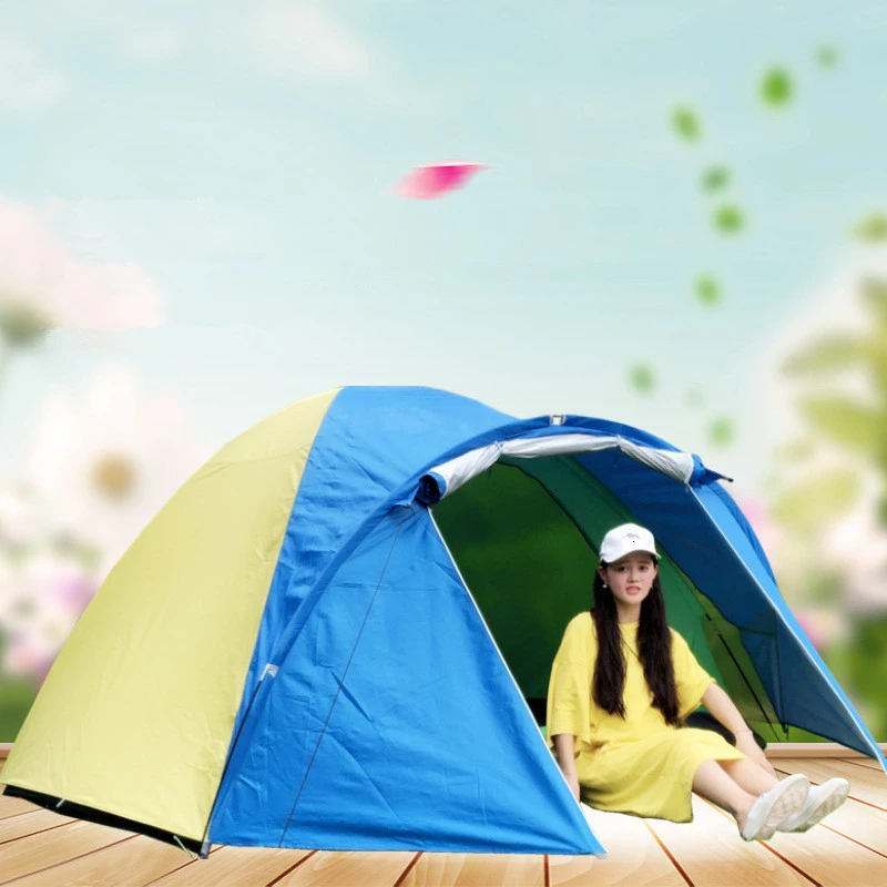 3-4 Person Large Double Layer Tent for Outdoor Camping Hiking Hunting Fishing Travel Picnic Tourist Emergency Tent 320x210x145cm (11)