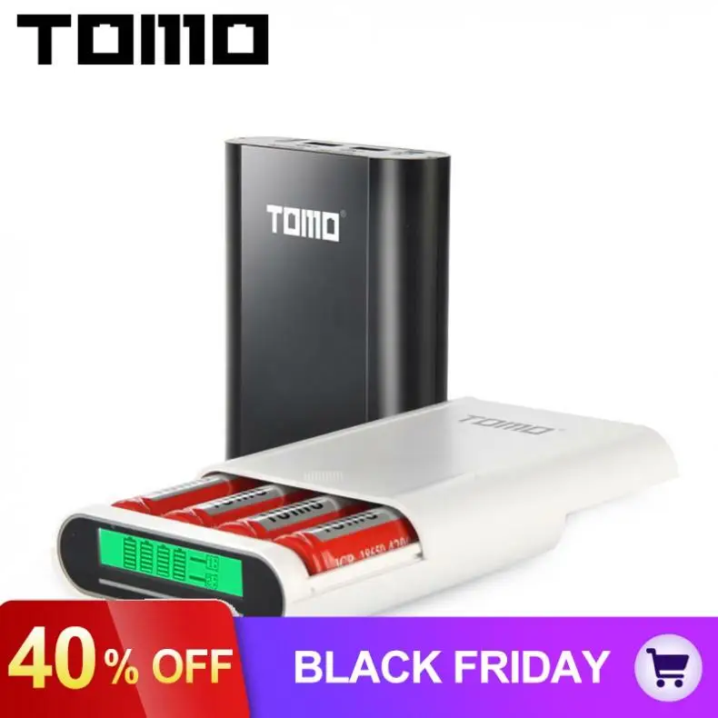 TOMO T4 USB Li-Ion интеллектуальное зарядное устройство портативный lcd умный DIY банк питания для мобильного телефона Чехол Поддержка Apple Android вход