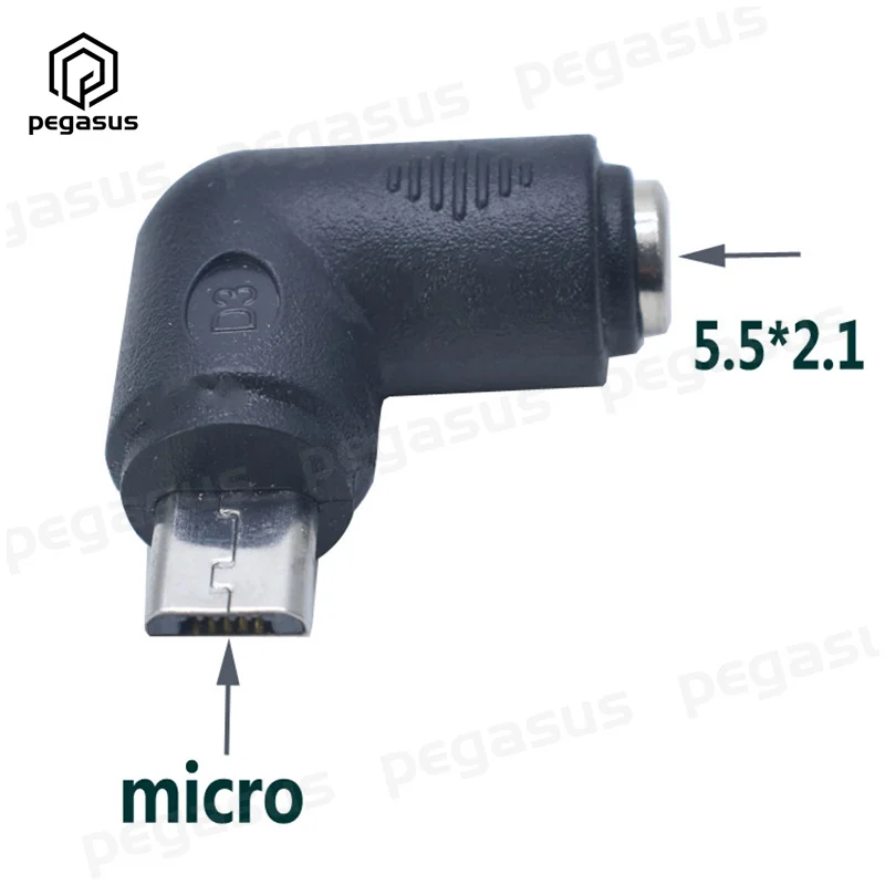 DC 5 5*2 1 мм гнездо к USB Micro 5P мужской локоть адаптер питания | Электроника