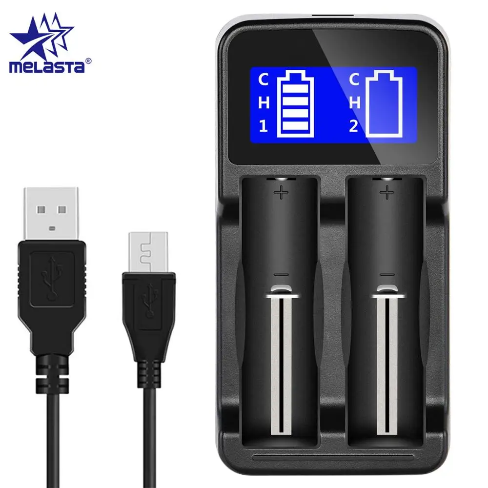 Melasta 2 слота Смарт USB lcd зарядное устройство для AA/AAA/AAAA/Ni-mh/Ni-CD/li-ion 18650 16340(RCR123) 14500 10440 аккумуляторные батареи