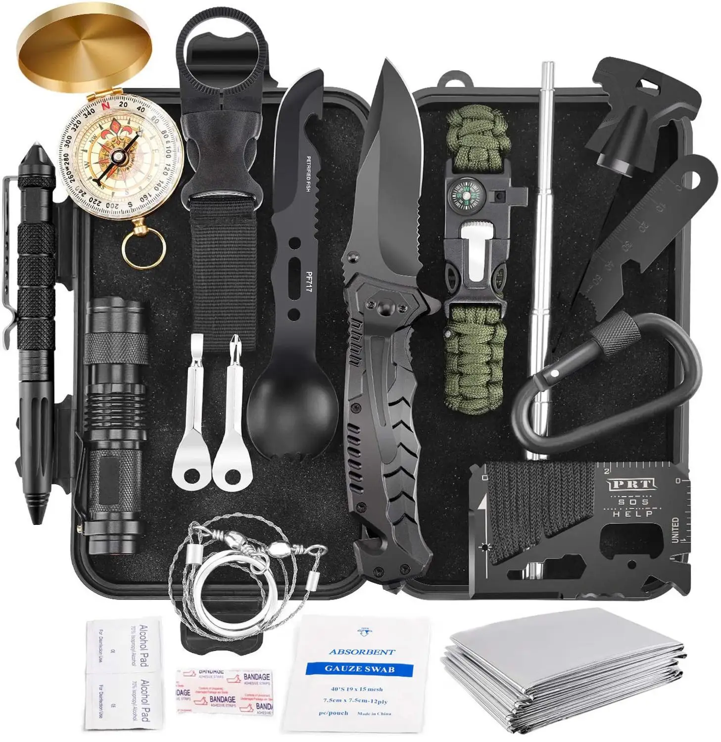 2020 Survival Kit Emergency survival gear 20 in 1 Professional Outdoor Survival Tactical Camping Equipment Tools First Aid Supp