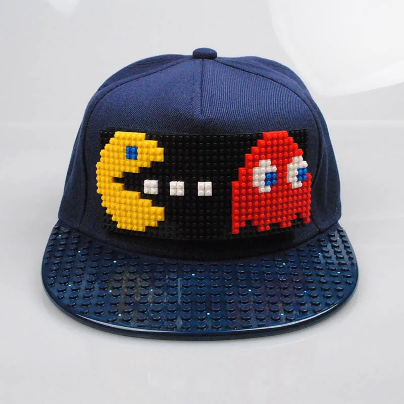 Новые головоломки игры блоки DIY лего бейсбольная шляпа Боб Марли пиксели супергерой папа шапки Snapback кепки для мужчин и женщин Съемный - Цвет: C15
