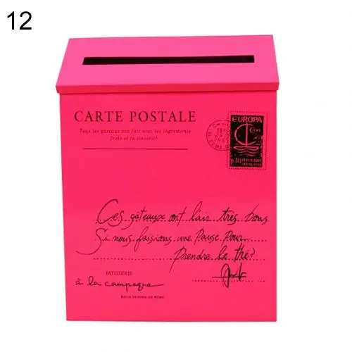 40# креативный Ретро стиль пасторальный Металлический Настенный почтовый ящик модное ведро газета письмо коробка пост садовый декор - Цвет: 12