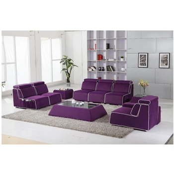 

Hotsale living room sofa set Purple color Fabric sofa