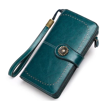 

6PCS / LOT RFID anti-magnetic wallet new female version lady purse cowhide wallet wallet large capacity handbag