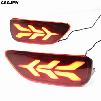 

CSGJMY 2PCS For Nissan Patrol 2012-2019 Car LED Rear Bumper Reflector Fog Lamp Brake Light Moving Turn Signal light