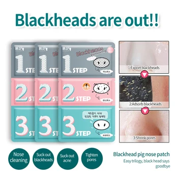 

Blackhead Remove Mask Nose Acne Patch Face Care Zone Care Mask Shrink Pores Cleaner 3 Step Kit Skin Care Korean 3pcs