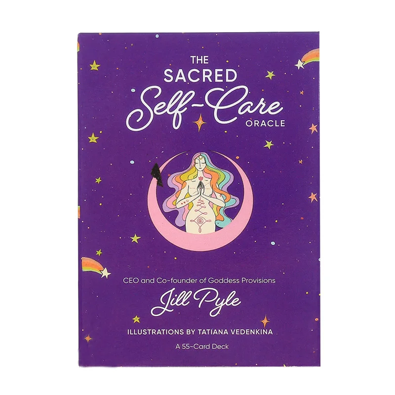 Cartas del Tarot de 55 Uds. Cartas del oráculo sagrado de autocuidado, juego de adivinación del destino, juegos de mesa, cartas de juego con guía en PDF